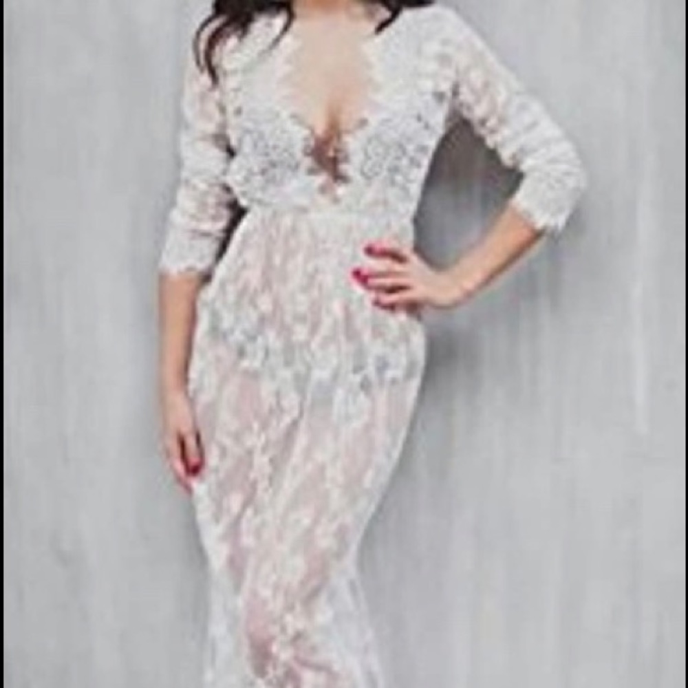 See Through White Maxi Dress